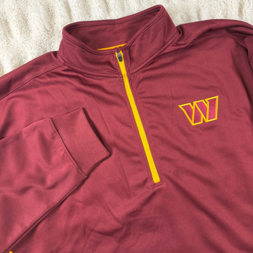 Fanatics Washington Commanders Mens 4XL Quarter Zip Pullover Burgundy Gold NFL